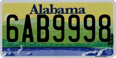 AL license plate 6AB9998