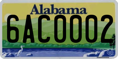 AL license plate 6AC0002