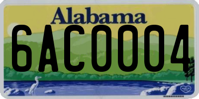 AL license plate 6AC0004