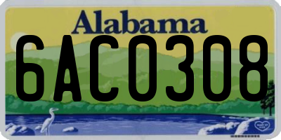 AL license plate 6AC0308