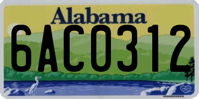 AL license plate 6AC0312