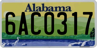 AL license plate 6AC0317