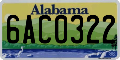 AL license plate 6AC0322