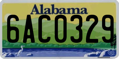 AL license plate 6AC0329