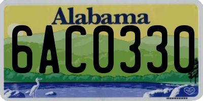 AL license plate 6AC0330
