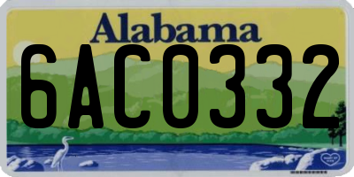 AL license plate 6AC0332