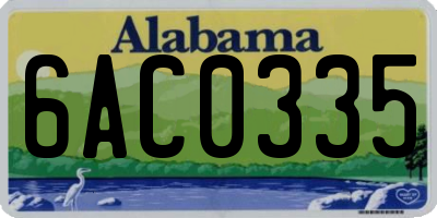 AL license plate 6AC0335