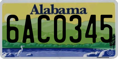 AL license plate 6AC0345