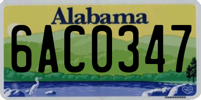 AL license plate 6AC0347