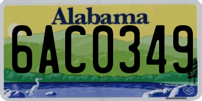 AL license plate 6AC0349