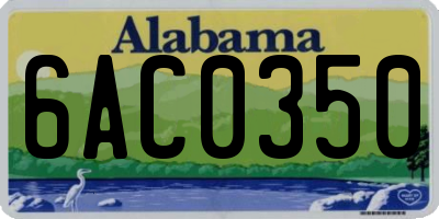 AL license plate 6AC0350