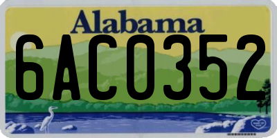 AL license plate 6AC0352