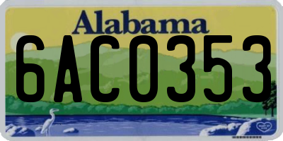 AL license plate 6AC0353