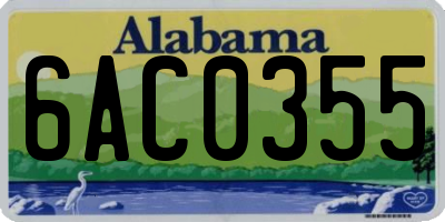 AL license plate 6AC0355