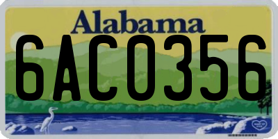 AL license plate 6AC0356