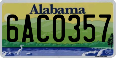 AL license plate 6AC0357