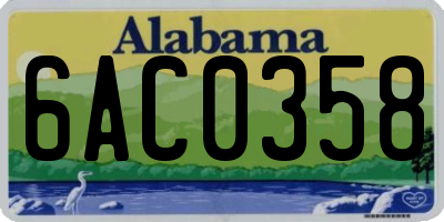 AL license plate 6AC0358