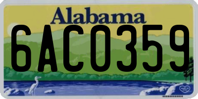 AL license plate 6AC0359