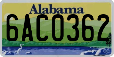 AL license plate 6AC0362