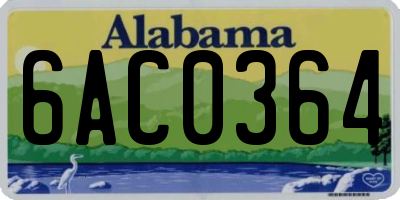 AL license plate 6AC0364