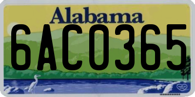 AL license plate 6AC0365