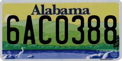 AL license plate 6AC0388