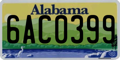 AL license plate 6AC0399