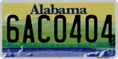 AL license plate 6AC0404