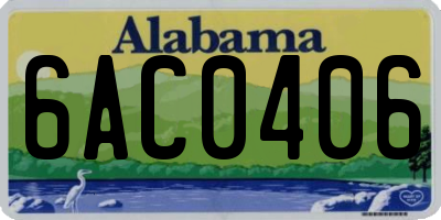 AL license plate 6AC0406