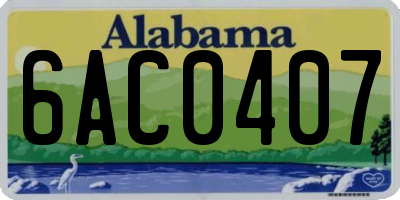 AL license plate 6AC0407