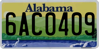 AL license plate 6AC0409