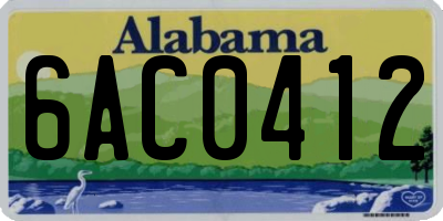 AL license plate 6AC0412
