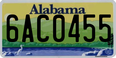 AL license plate 6AC0455