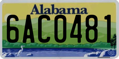 AL license plate 6AC0481