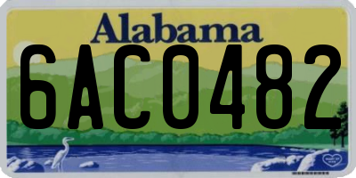 AL license plate 6AC0482
