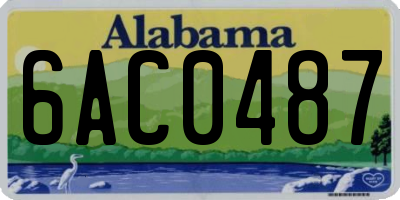 AL license plate 6AC0487