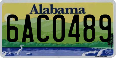 AL license plate 6AC0489