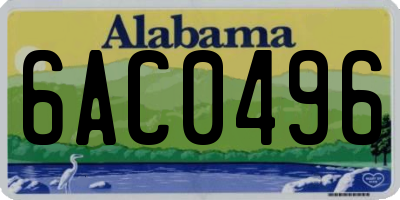 AL license plate 6AC0496