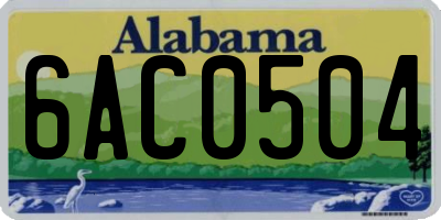 AL license plate 6AC0504