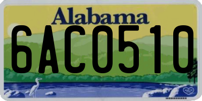 AL license plate 6AC0510