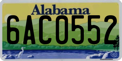 AL license plate 6AC0552