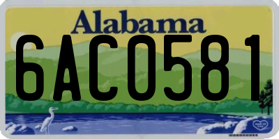 AL license plate 6AC0581