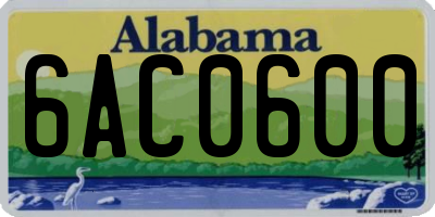 AL license plate 6AC0600