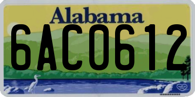 AL license plate 6AC0612