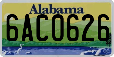 AL license plate 6AC0626