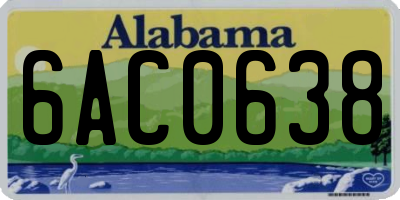 AL license plate 6AC0638