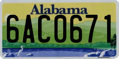 AL license plate 6AC0671