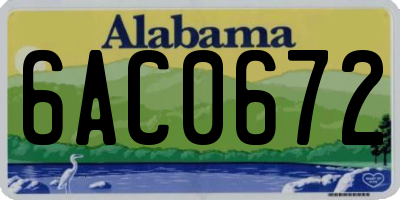 AL license plate 6AC0672