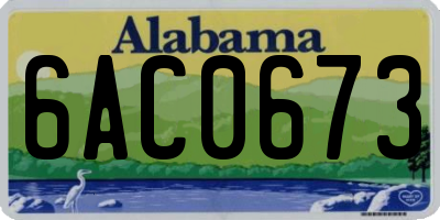 AL license plate 6AC0673