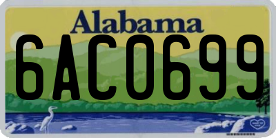 AL license plate 6AC0699